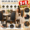 Set 3 Huse Elastice de Scaun cu Finisaje Aurii + 1 Set Cadou (6 total)