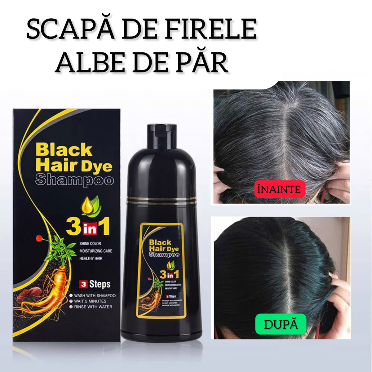 PărTânăr™ Șampon 3 în 1 Colorarea Părului + 1 Cadou